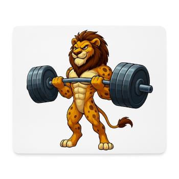 Bodybuilding en haltérophilie du Roi Lion Strong - Tapis de souris (format paysage) - blanc - Devant