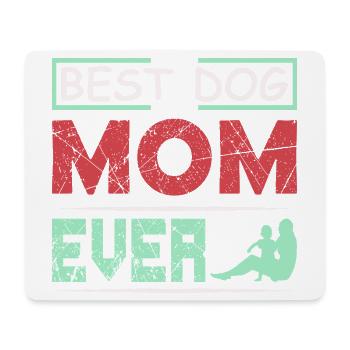 Meilleur t-shirt drôle de maman de chien de tous les temps - Tapis de souris (format paysage) - blanc - Devant