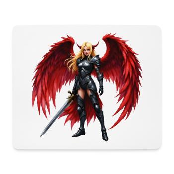 Karmesinroter geflügelter Krieger - Mousepad (Querformat) - Weiß - Vorne