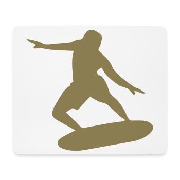 Surfer Silhouette Wellenreiten minimalistisch - Mousepad (Querformat) - Weiß - Vorne