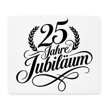 25 Jahre Jubiläum Lorbeer Schwarz - Mousepad (Querformat) - Weiß - Vorne