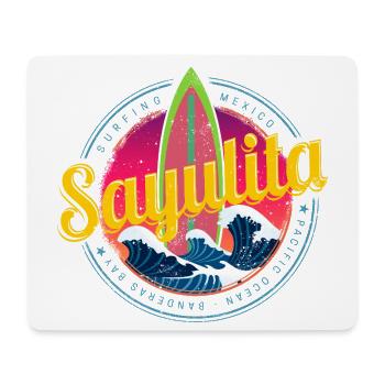 Sayulita in Mexico Surfer Vintage Wave Souvenir - Mouse Pad (horizontal) - white - Front