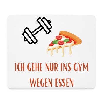 Pizza Slice Gym Spruch - Lustiger Gym/Essen Spruch - Mousepad (Querformat) - Weiß - Vorne