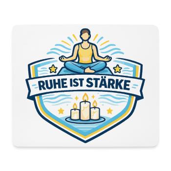 Ruhe Ist Stärke Meditationslogo - Mousepad (Querformat) - Weiß - Vorne