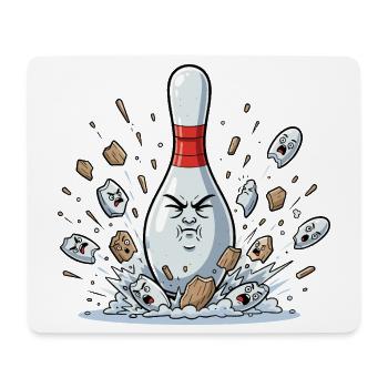 Exploding Bowling Pin Cartoon - Mouse Pad (horizontal) - white - Front