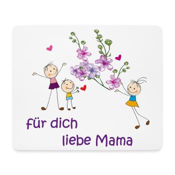 Blumen für dich liebe Mama - Mousepad (Querformat) - Weiß - Vorne