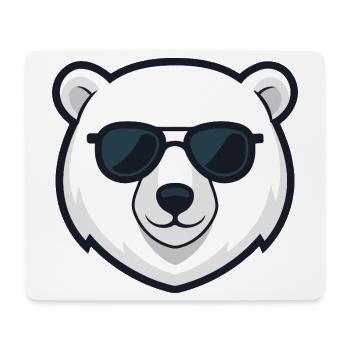 Polar Bear Black Glasses - Mouse Pad (horizontal) - white - Front