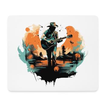 guitarist, guitarist, singer, country music, vintage - Mouse Pad (horizontal) - white - Front