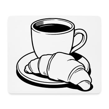coffee croissant - Mouse Pad (horizontal) - white - Front
