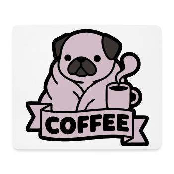 Pug Coffee Morning Grouch Banner - Mouse Pad (horizontal) - white - Front
