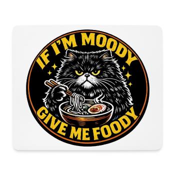 Mood Katze Ramen Spruch Essen Geschenk - Mousepad (Querformat) - Weiß - Vorne