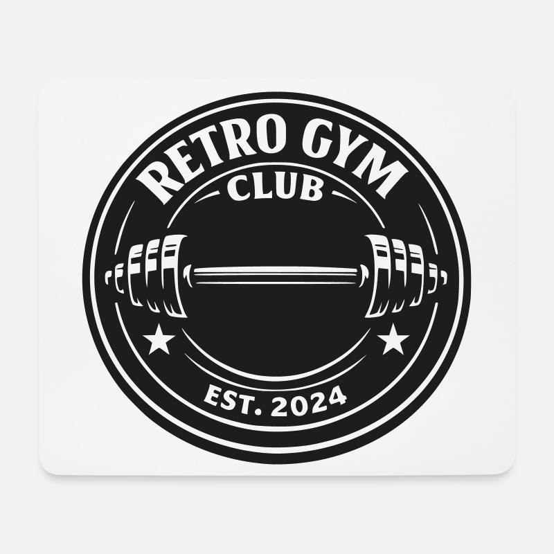 Retro Gym Club Abzeichen - Mousepad (Querformat) - Weiß