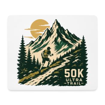 Trailrunning – Ultra Trail - Mousepad (Querformat) - Weiß - Vorne
