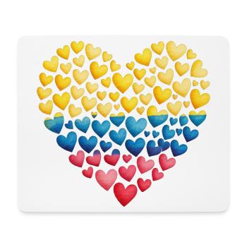 Kolumbianische Flagge Kolumbien Herz Herzen - Mousepad (Querformat) - Weiß - Vorne