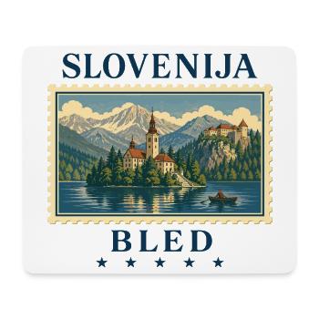 Slowenien Bled Vintage Reisemarke - Mousepad (Querformat) - Weiß - Vorne