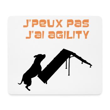 Staffie j'peux pas j'ai agility sport - 001 - Tapis de souris (format paysage) - blanc - Devant
