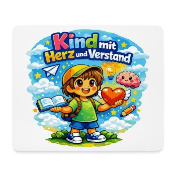 Kind mit Herz und Verstand - Mousepad (Querformat) - Weiß - Vorne