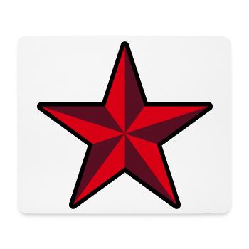 Red Star (Revolution / Outline / 3C) - Mouse Pad (horizontal) - white - Front