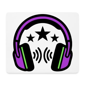Logo sonore des écouteurs DJ - Tapis de souris (format paysage) - blanc - Devant