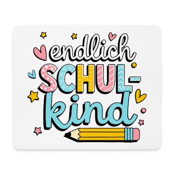 Endlich Schulkind – bunter Schulstart - Mousepad (Querformat) - Weiß - Vorne