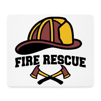 Feuerwehrhelm Wappen Logo - Mousepad (Querformat) - Weiß - Vorne
