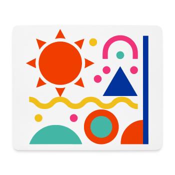 Bunte Formen - Mousepad (Querformat) - Weiß - Vorne