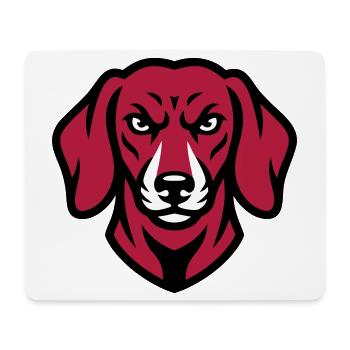 Dackel Maskottchen Logo - Mousepad (Querformat) - Weiß - Vorne