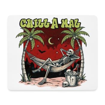 Chill A Mal – Skelett Hängematte Sommer Humor - Mousepad (Querformat) - Weiß - Vorne