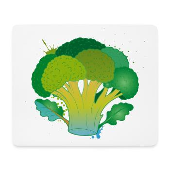 Brokkoli Cartoon Gemüse Design  - Mousepad (Querformat) - Weiß - Vorne
