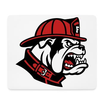 Feuerwehr Bulldogge Maskottchen - Mousepad (Querformat) - Weiß - Vorne