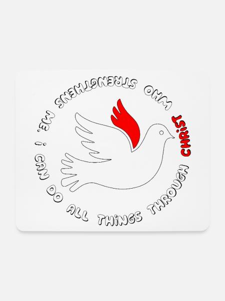 Dove with bible verse - Mousepad (Querformat) - Weiß