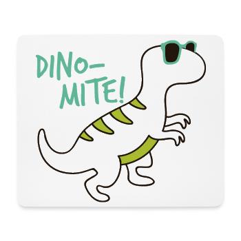 Cooler Dinosaurier Dino-Mite Sonnenbrille Fun - Mousepad (Querformat) - Weiß - Vorne