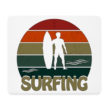 Surfing Sunset Man - Mousepad (Querformat) - Weiß - Vorne