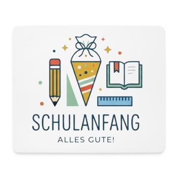 Schulanfang Motiv: Erstes Schuljahr - Mousepad (Querformat) - Weiß - Vorne