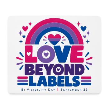 Love Beyond Labels | Bi Visibility Day - Mousepad (Querformat) - Weiß - Vorne