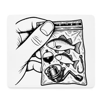 Fischersucht – Fischfisch-Angelausrüstungsbeutel - Mousepad (Querformat) - Weiß - Vorne
