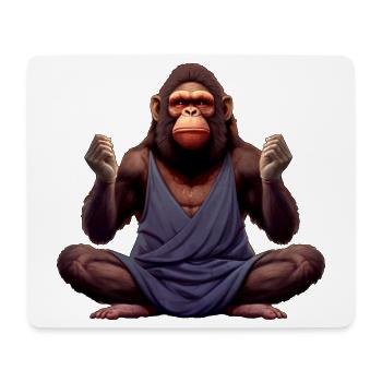 Affen Yoga / Yogi Affe - Mousepad (Querformat) - Weiß - Vorne