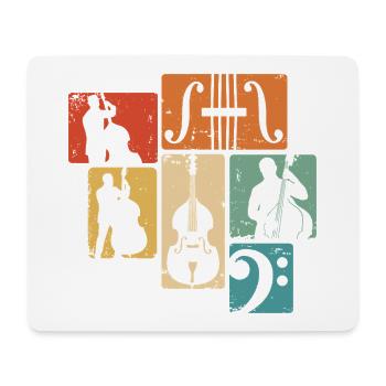Kontrabass Orchester Bass Musiker Jazz Bassist - Mousepad (Querformat) - Weiß - Vorne