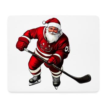 Weihnachten Eishockeyspieler - Mousepad (Querformat) - Weiß - Vorne