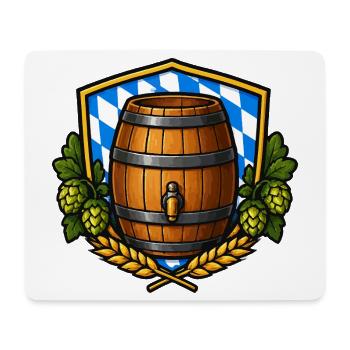 Bierfass Schild Bayerisch - Mousepad (Querformat) - Weiß - Vorne