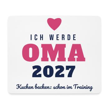 Oma 2027 – Ich werde Oma Kuchen backen Training - Mousepad (Querformat) - Weiß - Vorne