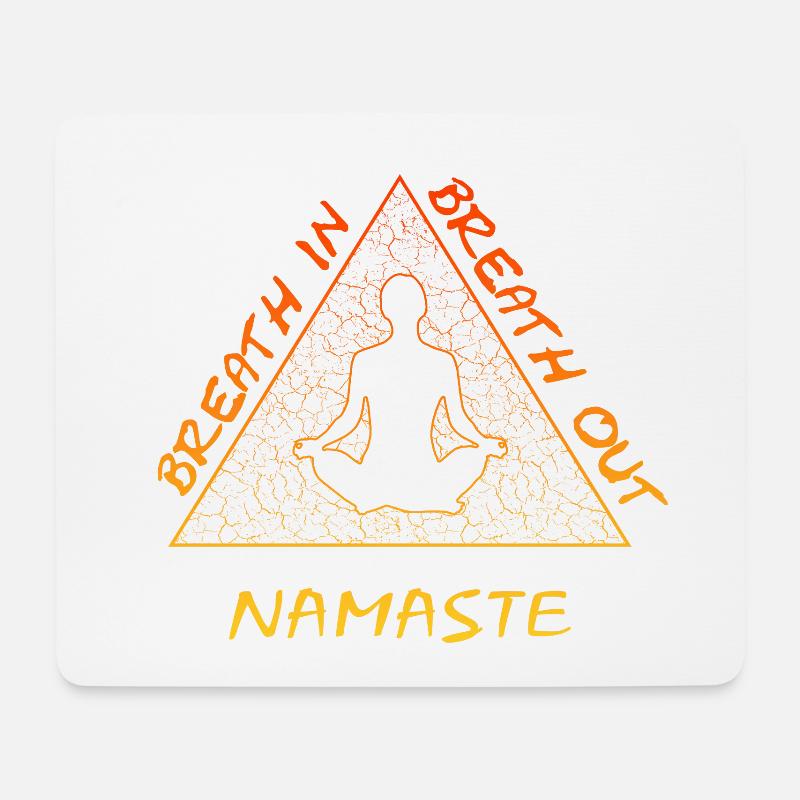 Breath in Breath out Namaste - Mousepad (Querformat) - Weiß