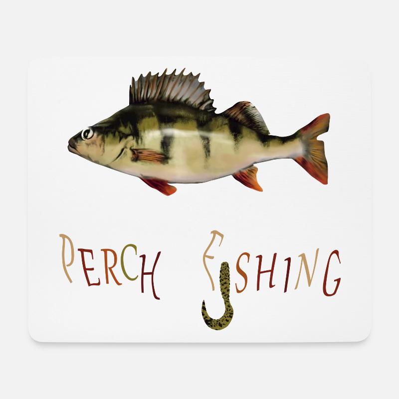 Pêcheur à la perche - Tapis de souris (format paysage) - blanc