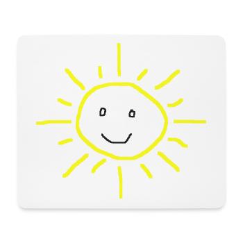 Niedliche lächelnde Sonne – Doodle - Mousepad (Querformat) - Weiß - Vorne
