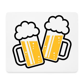 2 Maßkrüge Stoßen An, Prosit! (Bier Maßkrug / 2C) - Mousepad (Querformat) - Weiß - Vorne