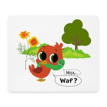 Vogel frisst Wurm - Mousepad (Querformat) - Weiß - Vorne
