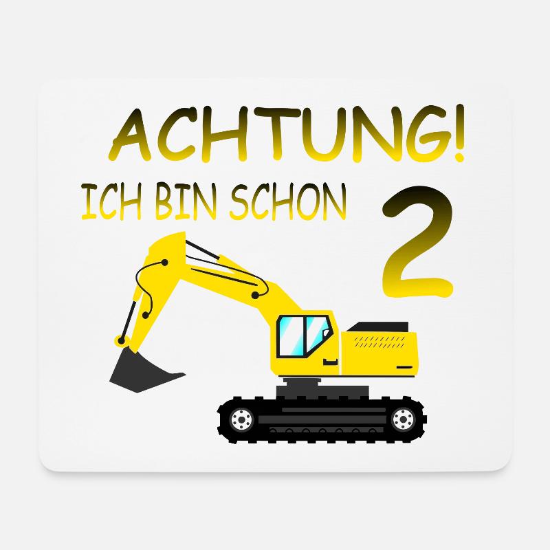 Bagger - Mousepad (Querformat) - Weiß