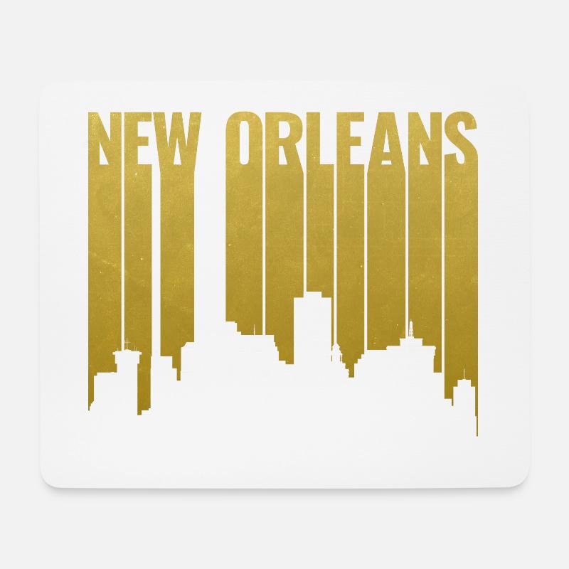 Goldene New Orleans Skyline - Mousepad (Querformat) - Weiß