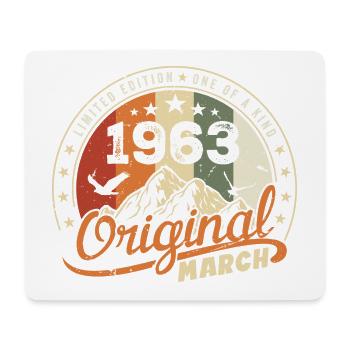 March 1963 Vintage 1963 Retro Birthday Gift - Mouse Pad (horizontal) - white - Front