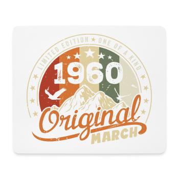 Cadeau D'anniversaire Mars 1960 Vintage 1960 Retro - Tapis de souris (format paysage) - blanc - Devant